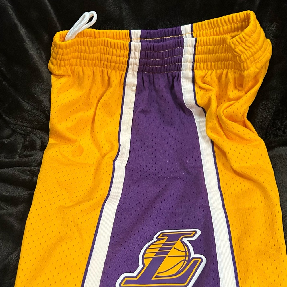 Mitchell & Ness Yellow and Purple Athletic Shorts
